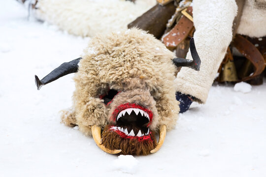 traditional Kukeri costume masks