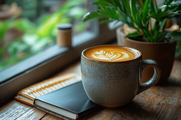 Remote work images featuring stylish coffee mugs, planners, and tech devices appeal to lifestyle bloggers. Concept of lifestyle branding.