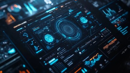 Obraz premium Tailwinds futuristic holographic interface with scifi design features