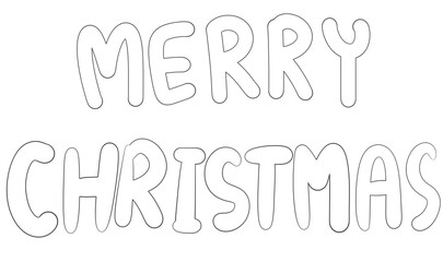 sign Merry Christmas line drawing coloring page