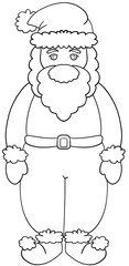 santa claus line drawing coloring page