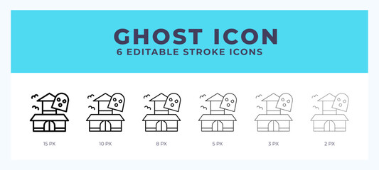 Ghost icon. Outline. Lineal icon symbol vector. Black outline.