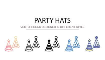 Party Hats icon design with white background stock illustration