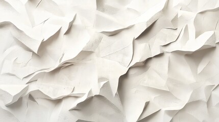 Obraz premium Abstract white textured surface with jagged, layered folds creating a three-dimensional effect. Clean and modern design. AI generative.