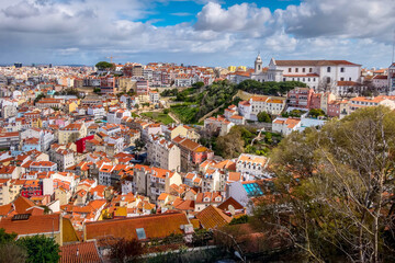Lisbon, Portugal view with Estrela Basilica