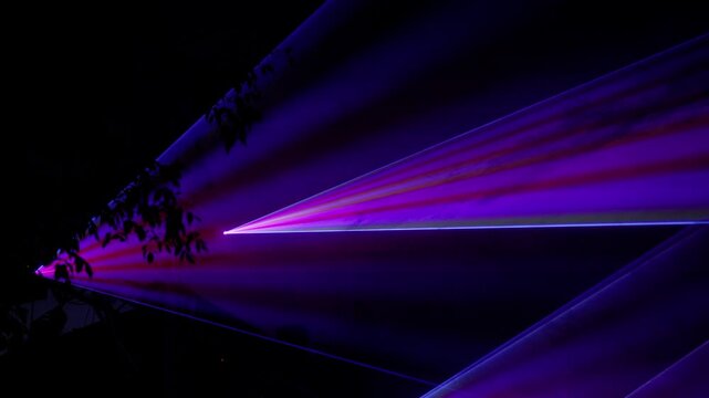 Lasershow with Multiple Laser Beams in High Quality 4K Video