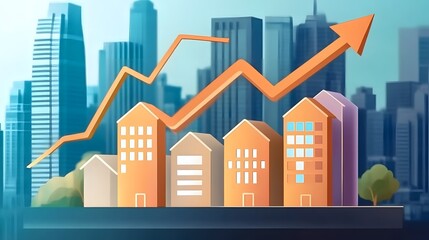 Fototapeta premium Real estate market growth, Increase money with investment property concept background. Business prosperity development, asset financial wealth, mortgage home loan management, mindset to passive income