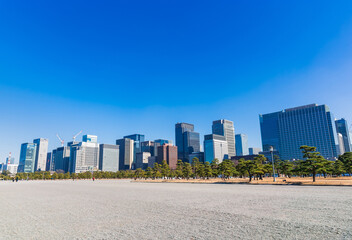 Naklejka premium 東京 皇居外苑と丸の内
