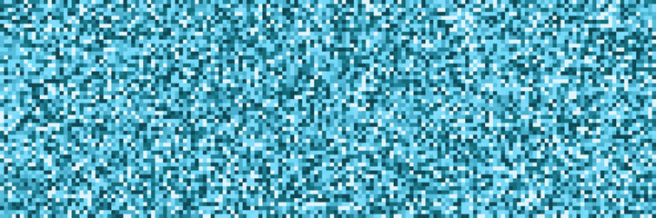 Pixel texture background. Abstract noise dot square blue and white pattern. Pixel chaos grain backdrop of bad digital signal. Blue disco ball. Digital vector illustration.