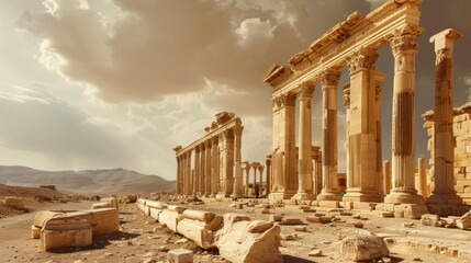Obraz premium Exploring the Ancient City of Palmyra, Syria