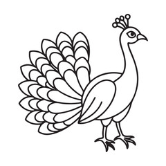 Fototapeta premium vector silhouette image of apeacock on a white background 