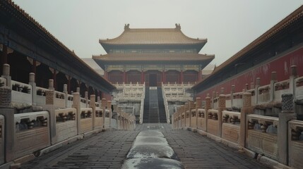 Naklejka premium Exploring the Forbidden City in Beijing, China