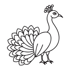 Fototapeta premium vector silhouette image of apeacock on a white background 