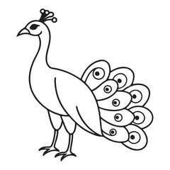 Fototapeta premium vector silhouette image of apeacock on a white background 