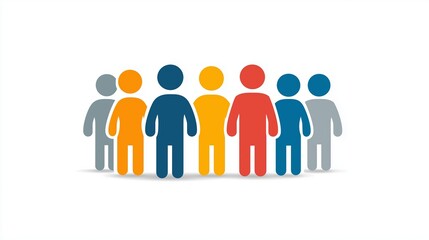 Fototapeta premium Group of colorful figures symbolizing diversity and teamwork