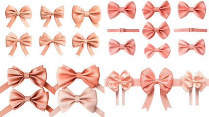 Pink Satin Ribbon Bows: Decorative Elements for Gifts and Crafts