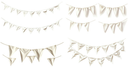 White Bunting Flags for Party Decorations