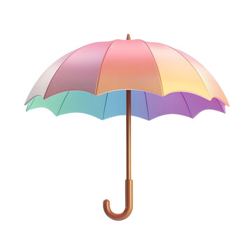 recommend clip art: Umbrella 3d icon cartoon style on white and transparent background.