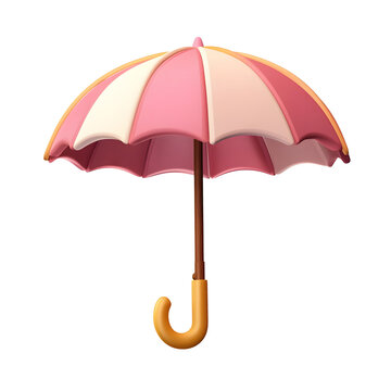 recommend clip art: Umbrella 3d icon cartoon style on white and transparent background.