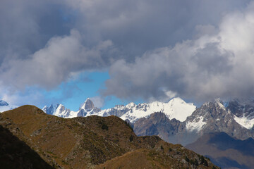 Clouds on the Rhaetian Alps seen from the Bergamasque Alps, Italy