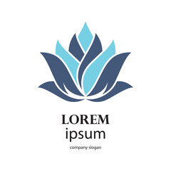 Elegant and beautiful blooming flower logo illustration