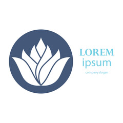 Elegant and beautiful blooming flower logo illustration