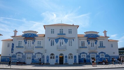 Obraz premium Aveiro Church in Aveiro, Portugal, known for its ornate Baroque facade and intricate tilework