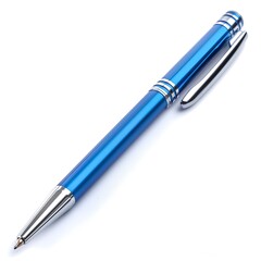 Blue pen on white background