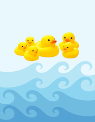 Rubber Duck in Water, DuckInWater, BathtubArt, KidsRoomDecor, BathroomWallArt, CuteDuckArt, PrintableDuckImage