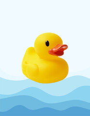 Rubber Duck in Water, DuckInWater, BathtubArt, KidsRoomDecor, BathroomWallArt, CuteDuckArt, PrintableDuckImage