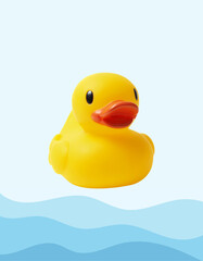 Rubber Duck in Water, DuckInWater, BathtubArt, KidsRoomDecor, BathroomWallArt, CuteDuckArt, PrintableDuckImage