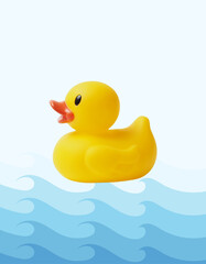 Rubber Duck in Water, DuckInWater, BathtubArt, KidsRoomDecor, BathroomWallArt, CuteDuckArt, PrintableDuckImage