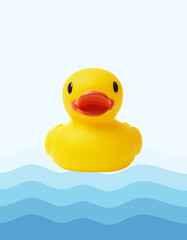 Rubber Duck in Water, DuckInWater, BathtubArt, KidsRoomDecor, BathroomWallArt, CuteDuckArt, PrintableDuckImage