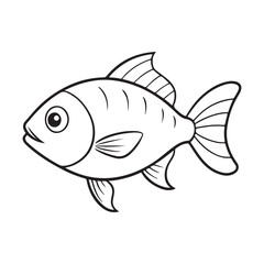 Fototapeta premium vector silhouette image of a fish on a white background 