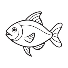 vector silhouette image of a fish on a white background

