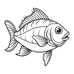 vector silhouette image of a fish on a white background
