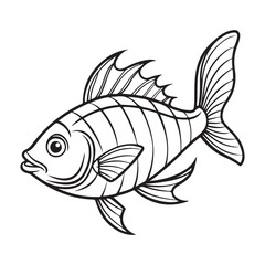 vector silhouette image of a fish on a white background
