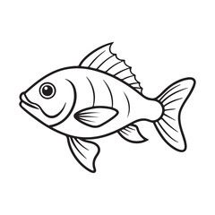 Fototapeta premium vector silhouette image of a fish on a white background 