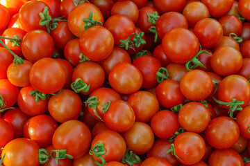 Piles of cherry tomatoes Close up shot