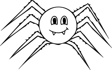 Colorful Halloween illustrations of pumpkin, bat, cat, and spooky cauldron.

