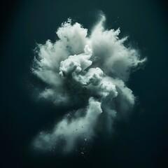 Naklejka premium Abstract design of white powder cloud against dark background