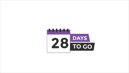 28 days to go Countdown number banner templates. time icon. Vector Illustration 
