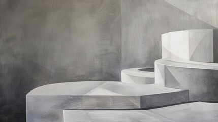 Abstract Gray Geometric Shapes in Modern Design
