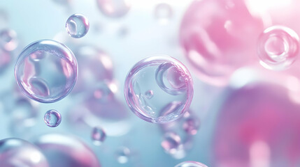 3D rendering illustrating collagen or hyaluronic molecules absorbing into skin cells  