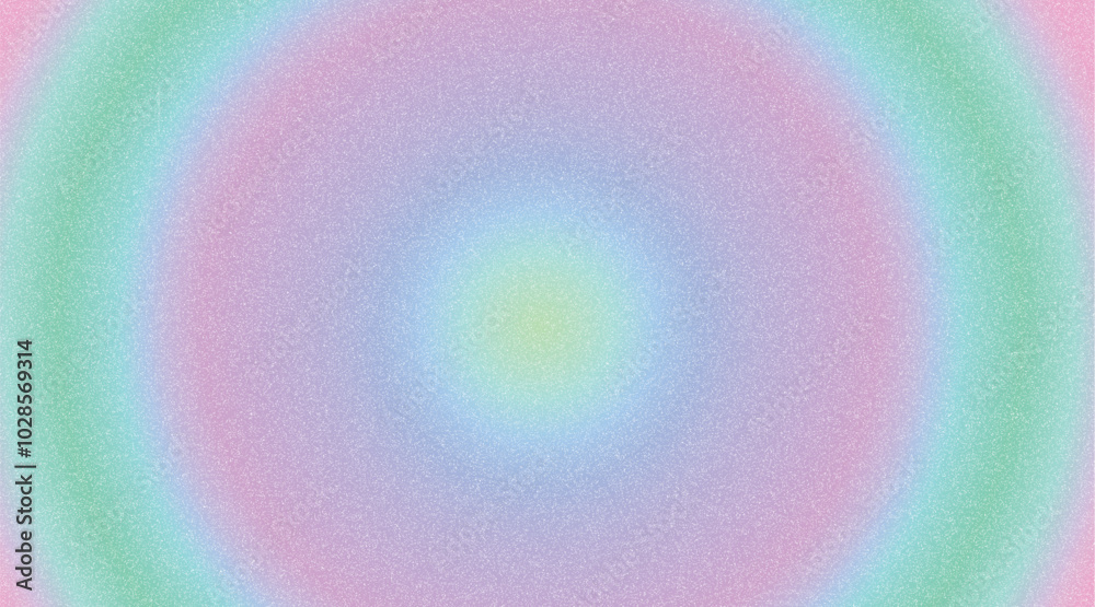 Wall mural gradient concentric background with subtle grain texture in pastel pink and turquoise colors