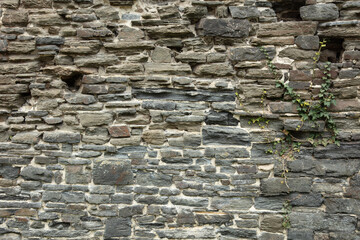 wall of flat stones as a background