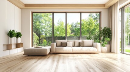 Fototapeta premium Bright and Spacious Living Room with Modern Aesthetic