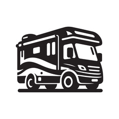 Motorhome Silhouette Vector Illustrations for Graphic Design Projects