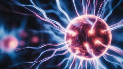 Abstract Energy Sphere with Electric Tendrils