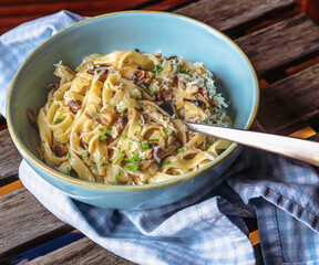 Pasta Nudeln mit Steinpilzen 
